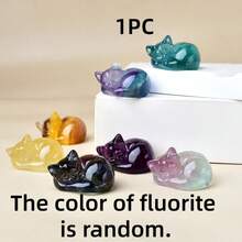 精美天然水晶雕刻猫咪，独特设计，蕴含能量的疗愈水晶宝石，能量疗愈冥想石，家居装饰礼品，便携易带，亦可作为节日礼物，来自 CUPIDCRYSTAL 品牌 - 水晶 (4cm/1.57in) - 查看 21