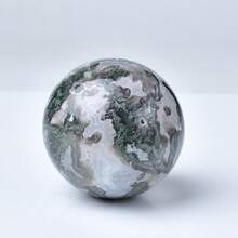 CUPIDCRYSTAL كرة أجاتي الطبيعية المغطاة بالطحالب، كرة بلورية من أجاتي الطحالب لأغراض روحية - عينة معدنية، هدية لديكور المنزل/المكتب/الحوض المائي - متعدد الألوان - مشاهدة 12