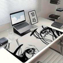Extra große erweiterte Gaming-/Bürotischunterlage - rutschfeste Gummibasis, dicke glatte Oberfläche mit Wimpernlinie und schwarz-weißem Augen-Muster-Design - strapazierfähiges Handgelenkauflage für Computer, Büro, Gaming-Setup Bürotischzubehör Bürozubehör Büromaterial Bürozubehör Mauspad Mauspad Schreibtisch Mauspad für Schreibtisch Schreibtischdekoration - Wimper - Übersicht 5