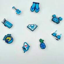 9pcs Blue Ocean Themed Shoe Charms, Shoes Not Included - Multicolor - View 4