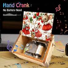 Strawberry Mouse Hand-Cranked Music Box - Wooden Battery-Free Music Box, Plays "You Are My Sunshine", Suitable As A Birthday Gift For Girls And Children - Strawberry Mouse Music Box - View 4