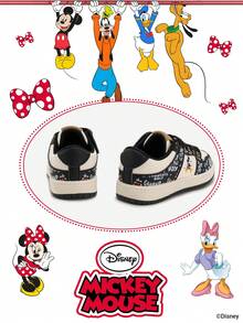 Disney 1 双儿童运动鞋，适合日常穿着、节日、运动、户外活动，舒适、防滑、耐用、透气（男童运动鞋、男童滑板鞋、儿童运动鞋、女童运动鞋、女童滑板鞋） - 黑色 - 查看 3