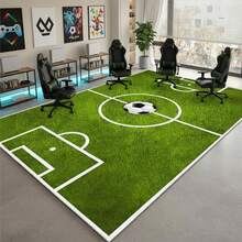Soccer Field Green Grass Pattern Washable Rugs Area Rugs For Living Room Doormat Bathmat Room Decoration Rugs For Bedroom Large Carpets Ultra Soft Dining Room Rug Low Pile Rug For Home Office Decor Kitchen Rugs For Entryway Bathroom - A - 查看 2