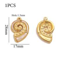 1pc 304 Stainless Steel 18K Gold-Plated Manta Ray, Turtle, Starfish Ocean Element Pendant DIY Charm Jewelry Necklace Bracelet Making Accessories - Hanging Ornament - View 14