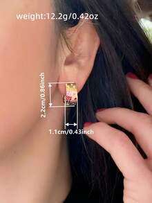 1 Đôi bông tai vòng đính đá Cubic Zirconia xinh xắn dành cho nữ, thích hợp làm quà tặng dự tiệc, lễ đính hôn, kỷ niệm, ngày Valentine. - 1 # - Xem 6