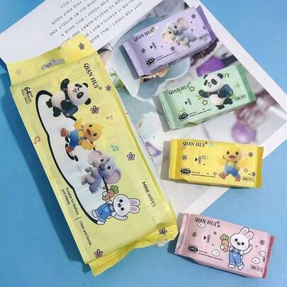 Small Animal Themed Wet Wipes, Portable Cleaning Wet Wipes For Students Back To School