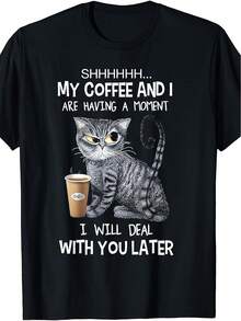 SHHHHH... I'enjoying A Private Moment With Coffee - A Fun-Themed-Shirt Coffee Lovers, Featuring Cute Gray Cats And Coffee Cup Designs - An Parents And Coffee Enthusiasts, Available In Our Casual Wear Community Store, Fast, Soft Cotton Comfort, Enjoy Special Discounts, Suitable Easter, Halloween, Thanksgiving, Etc.In-Stock At Community Stores, Fast, Soft Cotton Comfort, Enjoy Special Discounts, Suitable Easter, Halloween, Thanksgiving, Etc. - 黑色 - 查看 6