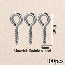 50/100颗不锈钢极简螺纹吊环螺丝 9字形螺丝 吊坠眼钉 DIY珠宝配件 日常工艺用品 - 羊眼 - 查看 11