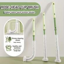 1个可伸缩软杯刷，多功能可伸缩杯子清洁工具，360度硬毛长臂旋转清洁器，适用于清洁茶杯、奶瓶、榨汁机和豆浆机 - 杯刷 - 查看 2