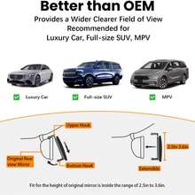 Gương chiếu hậu ô tô độ nét cao, gương chiếu hậu toàn cảnh đa năng dạng kẹp cho ô tô, SUV, xe tải và các loại xe khác. - màu đen - Xem 4