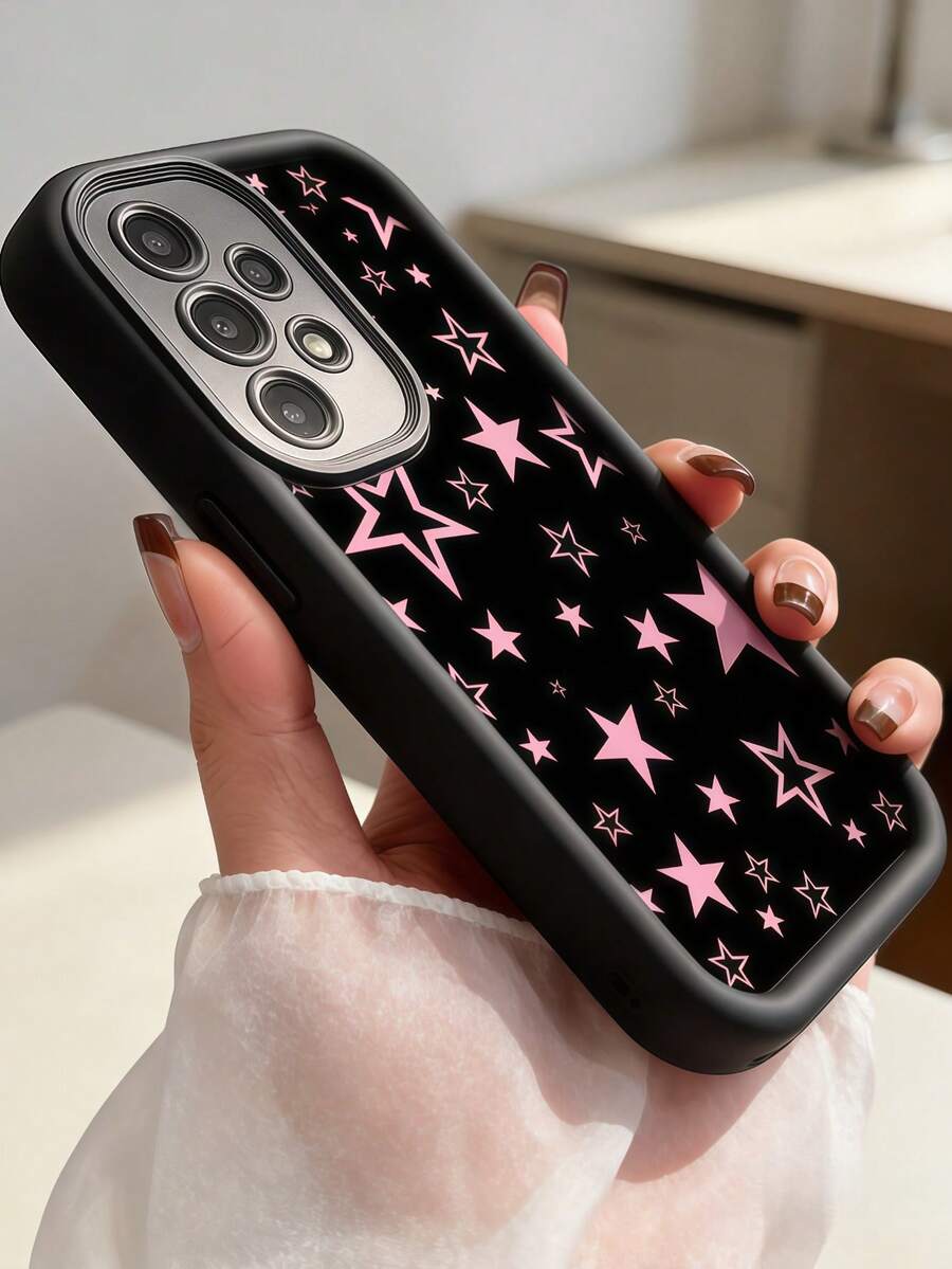 1 khung ảnh hình bầu trời sao màu hồng sáng tạo, tương thích với iPhone 7/8/X/XR/XS Max/11/12/13/14/15/16/17 Pro Max, Galaxy A14/A15/A16/A17/A04/A05/A06/A07/A54/A55/A56/A57/A34/A35/A36/A37/S26/S26 Plus/S26 Ultra, Transsion SMART7/8, G05, Honor 400/400 Pro/400 Lite, ốp lưng điện thoại mềm mại bao phủ toàn diện. - Mắt đen thiên đường - Xem 1