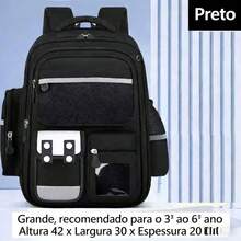 Unisex Children's School Backpack - Orthopedic And Ergonomic - Lightweight, Durable, With Multiple Compartments - 黑色 - 查看 1