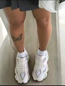 Women's And Men's Platform Sneakers For Running, Gym, Training, Jump, Sports, Walking, Casual -  - Bloggers - N White Silver - View 1