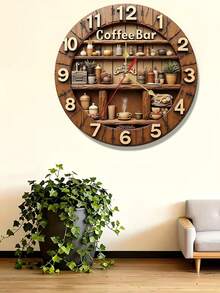 【10/12英寸静音挂钟】1个10/12英寸2D效果静音挂钟木质DIY钟 - 彩色 - 查看 7