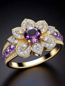1 chiếc nhẫn đá Cubic Zirconia thời trang dành cho nữ, thích hợp làm quà tặng Ngày Valentine, đám cưới, kỷ niệm, tiệc tùng. - 1 # - Xem 12