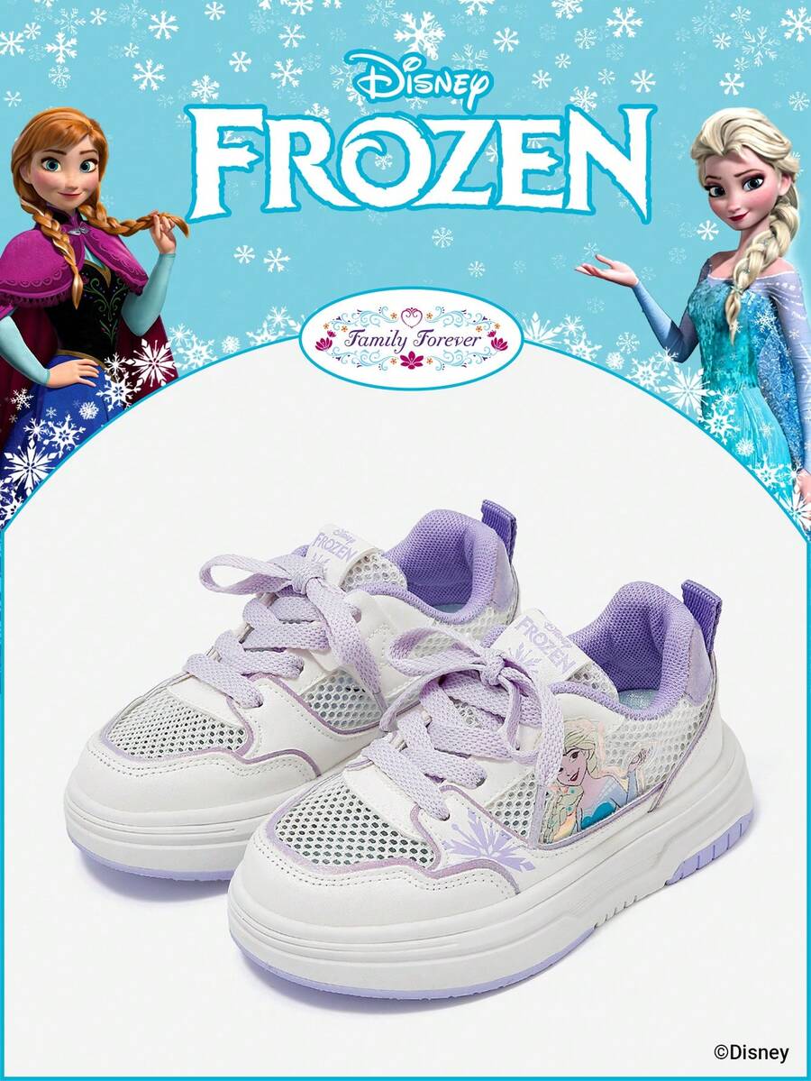 Disney 1 đôi giày thể thao trẻ em phiên bản hợp tác chính thức với Frozen, bao gồm giày công chúa Elsa, công chúa Anna và công chúa Arendelle, phù hợp cho sinh hoạt hàng ngày, các hoạt động thể thao ngày lễ và ngoài trời. Đế giày thoải mái, chống trơn trượt và thoáng khí. - Màu tím hoa cà - Xem 1
