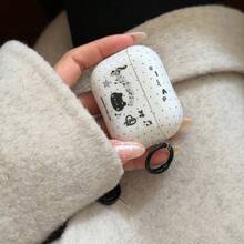 苹果4/4代降噪耳机保护套，卡通音乐黑猫设计，兼容 Pro 2/Pro，防摔1/2/3代IMD耳机保护套 - 白色 - 查看 3