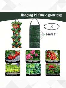 1/2pcs Wall Mounted Strawberry Grow Bags Hanging Flower Planting Bag Outdoor Planting Bag Multi Hole Strawberry Planting Bags For Balcony And Garden Breathable Water Permeable Reusable Suitable For Home Use With Multiple Pockets For Fruit Cultivation - Outdoor Planting Bags - View 6