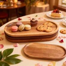 Einzigartige asymmetrische Holztabletts, asymmetrisches Design, geeignet für Kaltplatten, Käse, Obst, Sushi und Heimdekoration - massive Holz Lebensmittel Präsentationstabletts, ideal für Zuhause, Restaurant und Outdoor Camping, Servierplatten, Küchenutensilien, perfektes Einweihungs- oder Neujahrgeschenk, geeignet für verschiedene Anlässe, ganzjährig - Braun - Übersicht 8