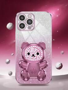 全新电镀防摔手机壳 + 闪光纸板 + 彩色彩绘糖果熊 + 全电镀隐藏式支架 + 完整手机壳套装，兼容 17/6/7/8/X/XS/XR/11/12/13/14/15/16/16e，兼容 Galaxy S22/23/24/25/S24 FE/S25 EDGE、A04/05/06/A07/A14/A15/A16/A17/A24/A25/A34，小米 Note 9/10/11/12/13，小米 9/10/12/13C 14C，兼容 OPPO，兼容 MOTO，兼容 Honor X、HW、RENO，兼容 Realme C53 C55，国际版，不是国内版 - 粉色 - 查看 4