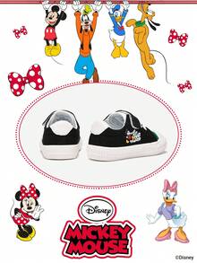 Disney 1 Pair Kids' Sneakers, Suitable For Daily Wear, Festivals, Sports, Outdoor Activities, Comfortable, Non-Slip, Durable, Breathable (Boys' Sneakers, Boys' Skate Shoes, Kids' Sports Shoes, Girls' Sneakers, Girls' Skate Shoes) - Black - View 3