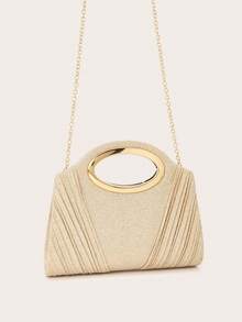 AIBBYDAR Champagne Glitter Handbag, Suitable For Evening Gowns, Holidays, Business, Casual, Minimalist, Dances, Parties, Celebrations - 香檳色 - 查看 7