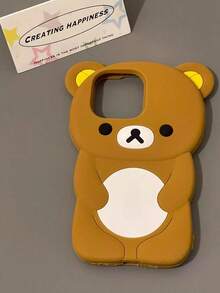 3D Cartoon Kawaii Rilakkuma Bear Silicone Phone Case For Galaxy S25 Ultra S24 S23 Plus S24 Ultra Soft Cover - Brown - View 10