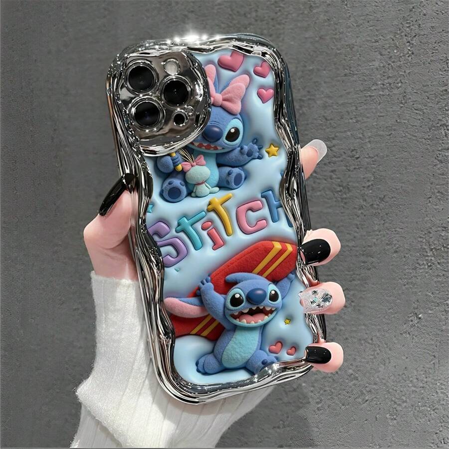 This Brand-New Disney Lilo & Stitch Phone Case Features A Cute And Playful Expression, A Simple And Stylish Appearance, And A Smooth Feel.Made Of Cute And Eye-Catching TPU Material With A 2D Wave Texture, It Includes Camera Protection, Cute Phone Case,Iphone17 Pro Max Case,Polka Dot,Travel Must Haves.Making It An Ideal Choice For Girls. Compatible With IPhone17/16/15/14/13/...12 Mini Pro Max Pro Plus XRXS. It's The Perfect Gift For Friends And Family. Stylish Phone Case, Fun Expression Design, Lightweight And Durable. Cute Phone Case,Iphone17 Pro Max Case,Polka Dot,Travel Must Haves. - Silver - View 1