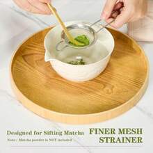 Quality Goods Matcha Whisk Set Ceramic Matcha Set Kit 7 Pcs Includes Bowl Whisk And Holder Bamboo Scoop Scoop Rest Strainer And Tea Towel Freedom White - 白人自由 - 查看 2