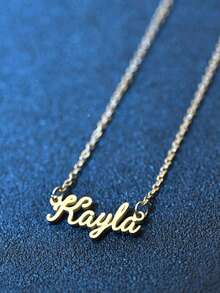 1件定制名字项链，不锈钢镂空个性化名字吊坠项链，时尚金色，独特而理想的礼物，适合送给女性、朋友，情人节、母亲节礼物。 - 名字項鍊 - 查看 4