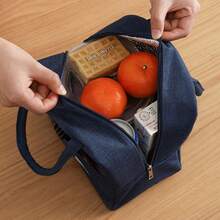 1pc Insulated Lunch Bag, Portable Meal Bag, Lunch Box Bag, Oxford Cloth Thermal Bag, Oil-Proof, Easy To Clean, Multi-Color Options, Random Color - Multicolor - View 9