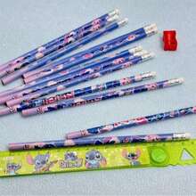 Bộ 12 bút chì gỗ 2B hình hoạt hình Stitch, Judy và Nick, thích hợp cho họa sĩ và người mới bắt đầu, đồ dùng văn phòng, văn phòng phẩm học sinh, quà tặng sinh nhật/năm mới lý tưởng. - Bút khâu - Xem 8