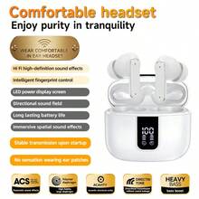 NEW SENYANG Nuevo Senyang-2026 Nuevo Auriculares Inalámbricos TWS Mejorados Estuche con Pantalla de Porcentaje LED Auriculares Bluetooth Tiempo de Reproducción Prolongado Baja Latencia Auriculares para Juegos Control Táctil Aislamiento de Sonido Compatible con iPhone y Android como Regalo - Completamente intraauricular - Ver 11