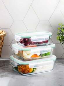8 piece glass food storage container with leak-proof lid-seal meal preparation and bento box, refrigerator replacement storage box for microwave, oven, refrigerator and dishwasher, perfect for fruits, vegetables and salads, multi-purpose kitchenware | multi-size container | safety lock lid - Multicolor - Ver 3