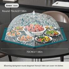 1pc Foldable Multi-Function Dust-Proof Rectangular & Round Removable Thick Breathable Mesh Food Cover - Multicolor - View 4