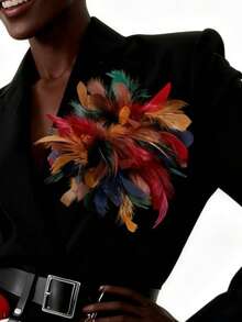 1pc Handmade French Retro Exaggerated Feather Hair Clip, Versatile Styles Suitable For Women's Daily Wear And Party Occasions, Claw Clips, Hair Slide - Color - View 5