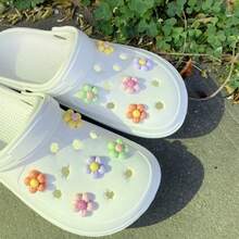 5/10/15pcs Summer Floral Shoe Charms, Playful Charm Design | ABS Resin Flowers, - Decorative Accessories For Clogs, Sandals - Personalized Footwear Accessories, Perfect Birthday Gift, Party Gift For Men And Women - Multicolor - View 6
