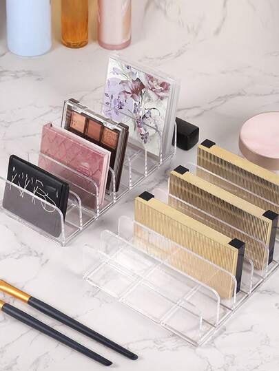 1/2 giá trưng bày và bảng màu phấn mắt, hộp đựng mỹ phẩm trong suốt, dụng cụ sắp xếp và bảo quản mỹ phẩm, vách ngăn ngăn kéo, thích hợp sử dụng hàng ngày tại nhà, phòng tắm, bàn trang điểm và phụ kiện phòng ngủ, hộp đựng đa chức năng để bàn, trang trí nhà cửa, giá đựng dụng cụ trang điểm hàng ngày, món quà lý tưởng cho người yêu thích trang điểm vào Ngày Valentine/Ngày của Mẹ.