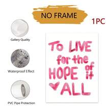 1件墙饰，励志名言墙饰印刷品，寓意“怀抱希望地生活”，泰勒装饰出品，粉色学院风海报，非常适合大学宿舍装饰、卧室海报、送给她的礼物、客厅家居装饰、墙面装饰，无框。 - 字母A款 - 查看 8