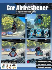 Nước hoa treo xe hình chim cánh cụt Pingu, thiết kế dễ thương, dùng cho cửa gió điều hòa, gương chiếu hậu, viên tạo hương thơm cho xe hơi, nước hoa treo xe, đồ trang trí nội thất xe hơi, quà tặng lý tưởng, thiết kế đặc biệt, hoàn hảo để tặng bạn bè và người hâm mộ. - Cùng một mùi hương, nhưng họa tiết khác nhau. - Xem 4