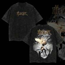 Subaru Natsuki - RE ZERO Vintage Graphic Tees Anime Hoodie Tee Acid Washed,Subaru Shirt, ReZero T-Shirt, Anime Clothing Unisex Manga Anime Shirt Top Menswear Womenswear StreetwearX1S0001 - 黑色 - 查看 1