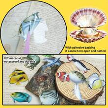 56 piezas Nuevas pegatinas realistas de animales marinos - Calcomanías de peces de PET transparente de alta calidad para manualidades creativas - 56 piezas - Ver 11