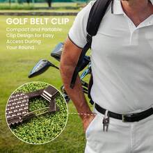 FINGER TEN 7-In-1 Golf Divot Repair Tool With Stylish Ball Marker 1 Pack, Premium Lightweight Multipurpose Golf Accessory For Quick Divot Repair, Essential Tool For On-Course Play & Practice - Black - View 5