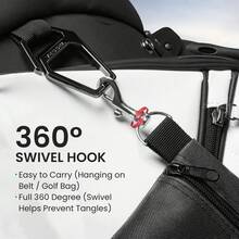 Bolsa para pelotas de golf FINGER TEN con mosquetón de metal, bolsa de almacenamiento de pelotas de golf para guardar objetos de valor y accesorios de golf - Negro - Ver 4