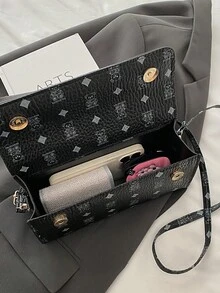 New Arrival High-Quality Bear Print Lightweight Luxury Casual Chic Shoulder Crossbody Bag - Black - View 9