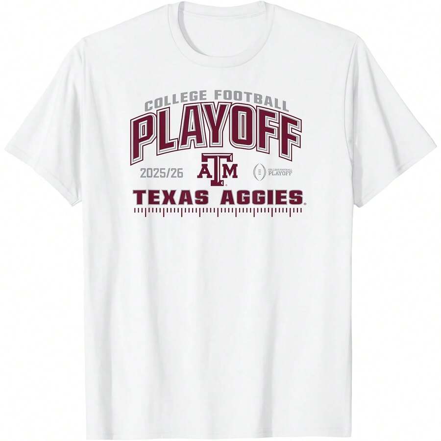 Texas A&M Aggies College Football Playoff CFP 2025-26 White T-Shirt - trắng - Xem 1