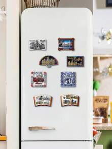 1pc Scenic Spot Fridge Magnet, Resin 3D Embossed Refrigerator Magnet, Travel Souvenir - Magnetic Sticker - View 9