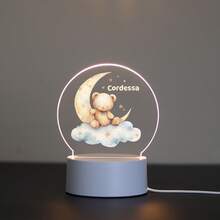 1pc Personalized Name Night Light, Children's Birthday Gift Customization, Friend Custom Gift, Bedroom Decor Customization, Party Decor Customization, Party Decor, Custom Moon Night Light, Back To School Gift - Black - View 50