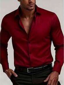 5-Pack Plus Size Men's Business Elegant Solid Color Long Sleeve Shirts - Casual Multi-Function Button-Down Collar Suitable For Outings And Parties - Plus Size Men's Shirts - Formal Plus Size Men's Clothing - Office Wear - Professional Attire - Classic Collar - Fashionable Plus Size Men's Wear - 混合色1 - 查看 2