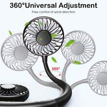 Neck Fan LED Neck Fan Upgraded Version 1200mAh Battery Capacity Long Battery Life Suitable For Students Office Outdoor Travel Holiday Essential Perfect Gift - 彩色 - 查看 10